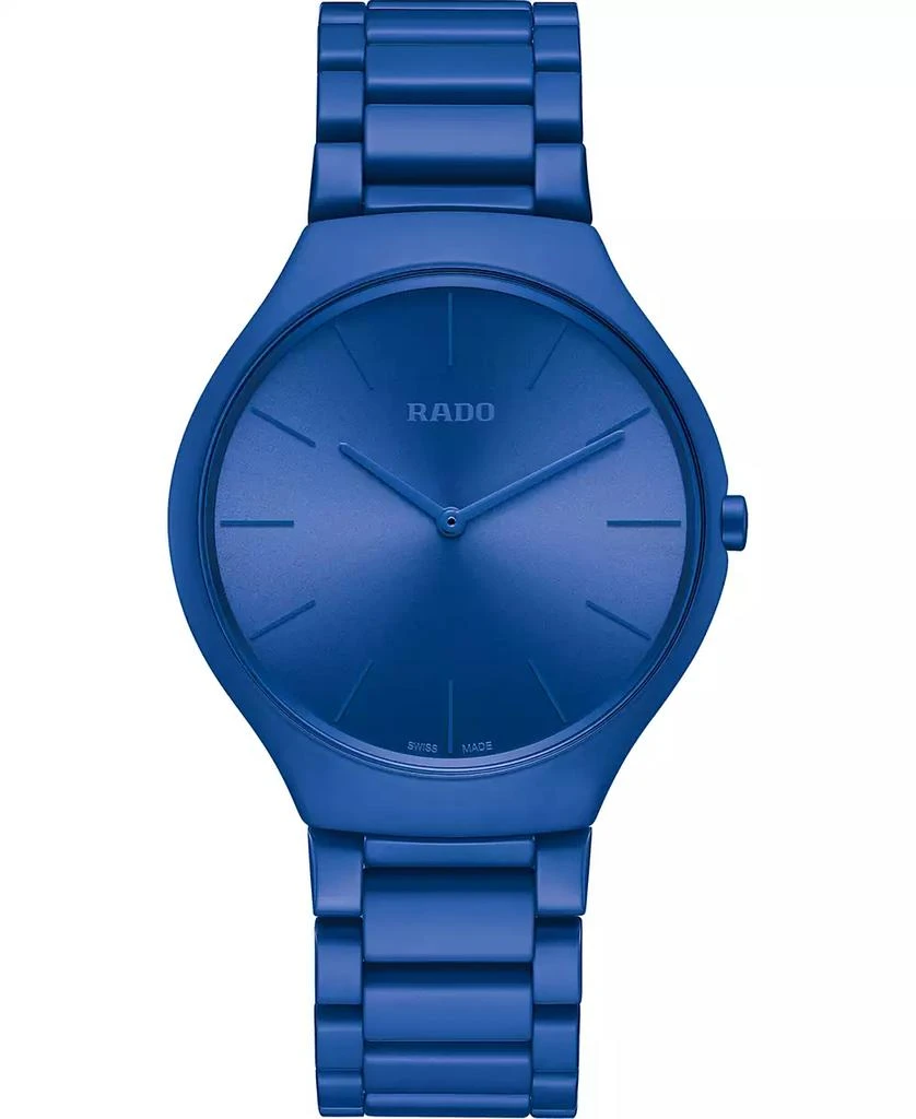 商品Rado|Unisex Swiss True Thinline Les Couleurs Le Corbusier Blue High-Tech Ceramic Bracelet Watch 39mm,价格¥12573,第1张图片