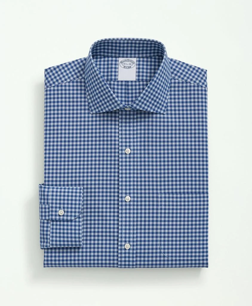 商品Brooks Brothers|Stretch Supima® Cotton Non-Iron Poplin English Spread Collar Gingham Dress Shirt,价格¥497,第3张图片详细描述