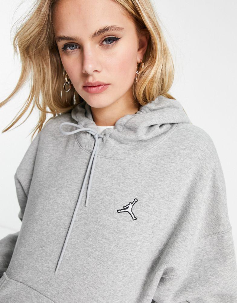 商品Jordan|Jordan Brooklyn fleece hoodie in dark grey heather,价格¥618,第5张图片详细描述