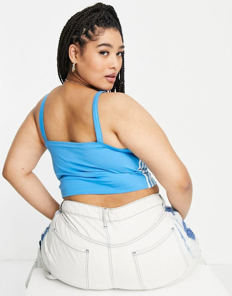 商品Adidas|adidas Originals Plus adicolour 3 stripe tank top in sky blue,价格¥110,第2张图片详细描述
