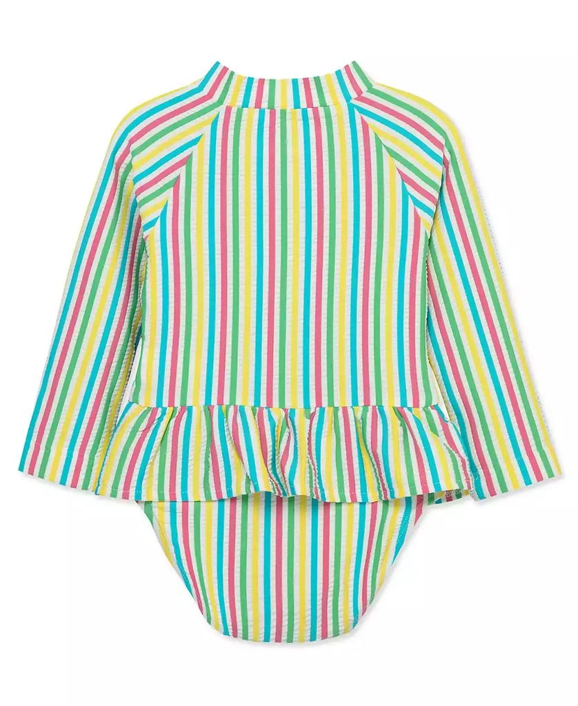 商品Little Me|Baby Girls Rainbow Stripe Rash Guard 1-Piece Swimsuit,价格¥83,第2张图片详细描述