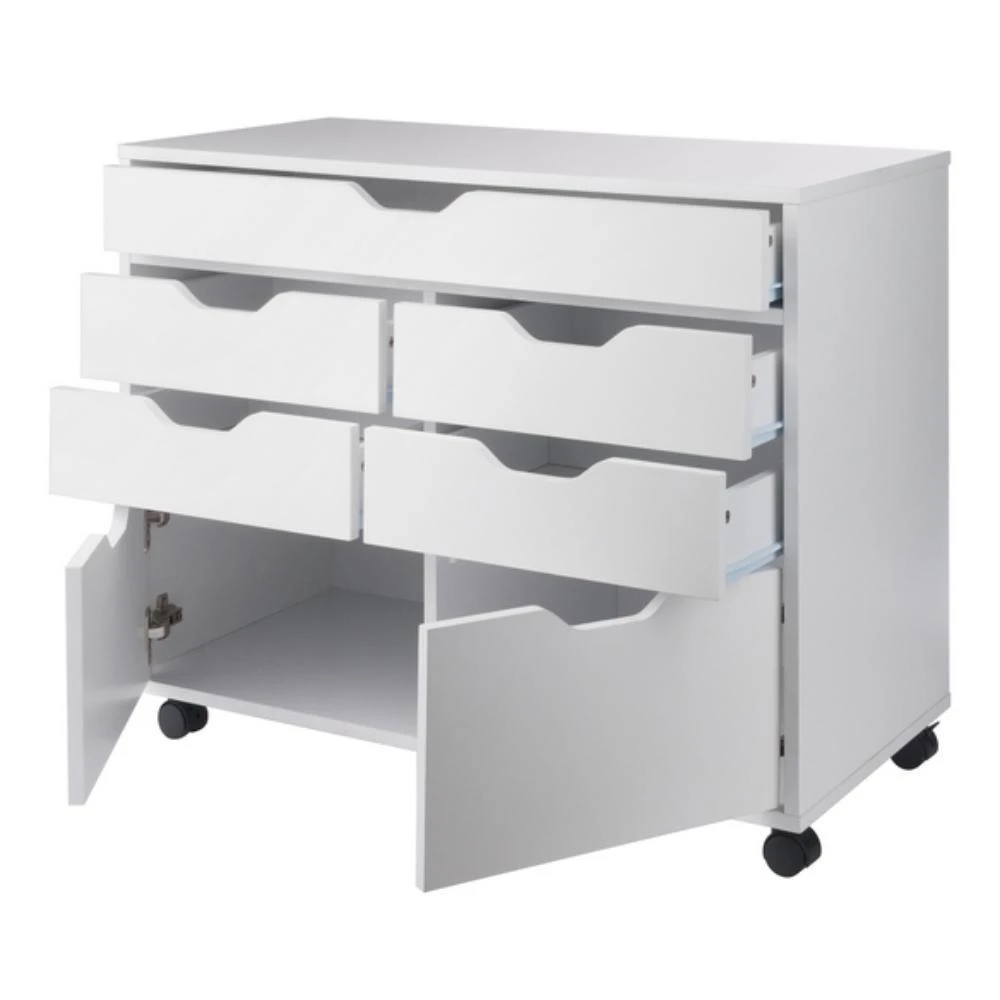 商品Hivvago|5-Drawer Mulit-Storage Mobile Cabinet White,价格¥2402,第2张图片详细描述