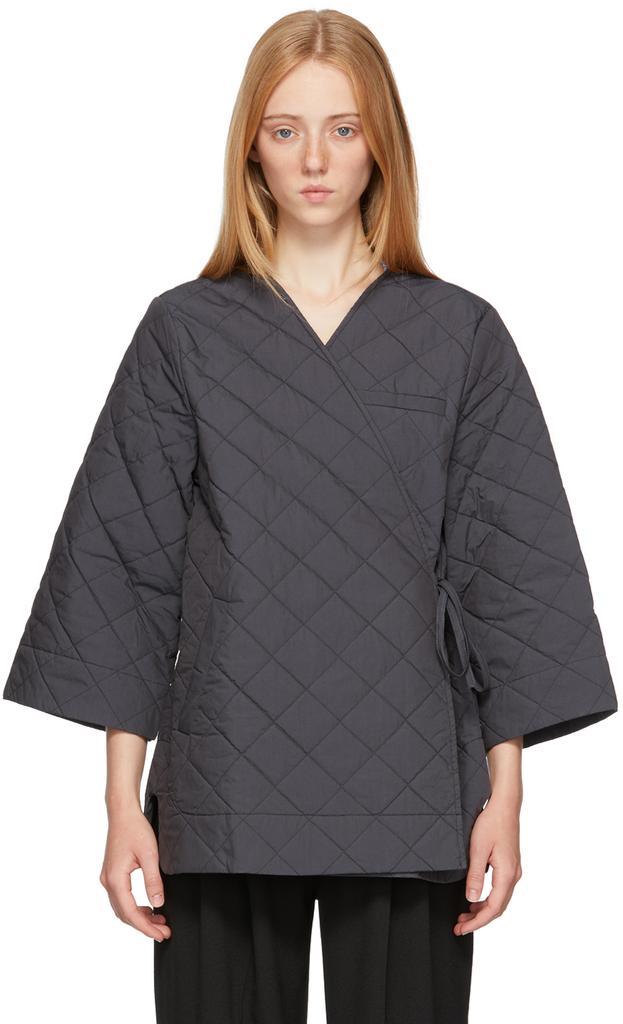 商品Ganni|Grey Quilted Jacket,价格¥2515,第1张图片
