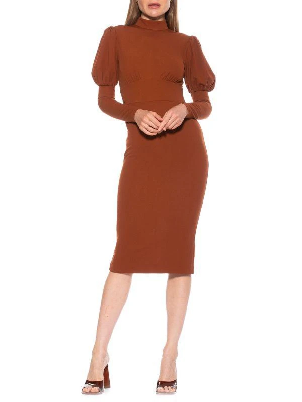 商品ALEXIA ADMOR|Divya Puff Sleeve Midi Sheath Dress,价格¥410,第1张图片