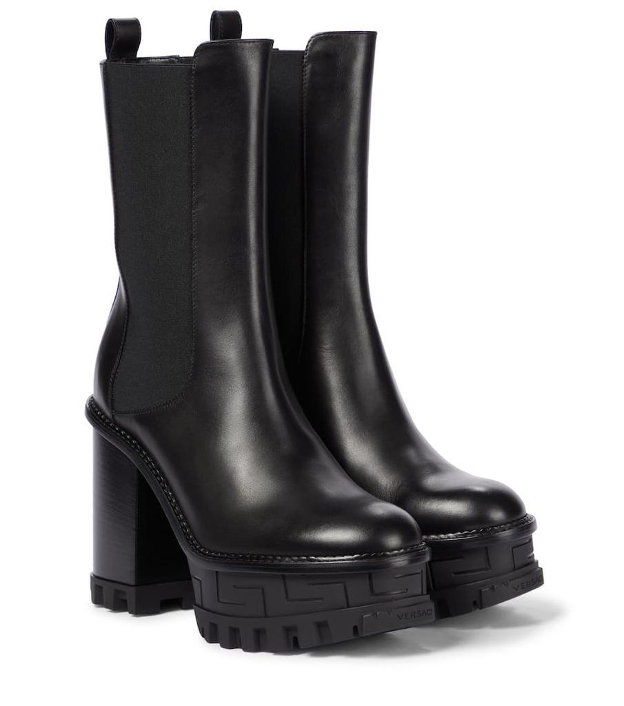 商品Versace|Greca Labyrinth皮革厚底及踝靴,价格¥7566,第1张图片