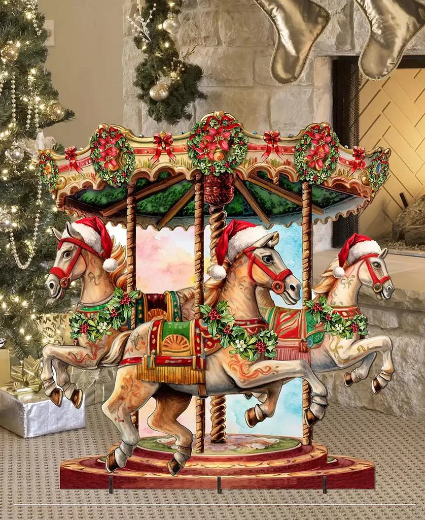 商品Designocracy|Christmas Carousel 32" Christmas Outdoor Yard Decor G. DeBrekht,价格¥3007,第4张图片详细描述