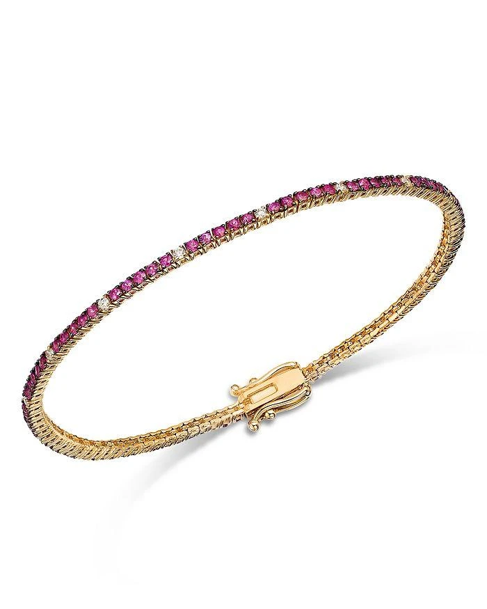 商品Bloomingdale's Fine Collection|Ruby & Diamond Link Bracelet in 14K Yellow Gold - Exclusive,价格¥46430,第1张图片详细描述