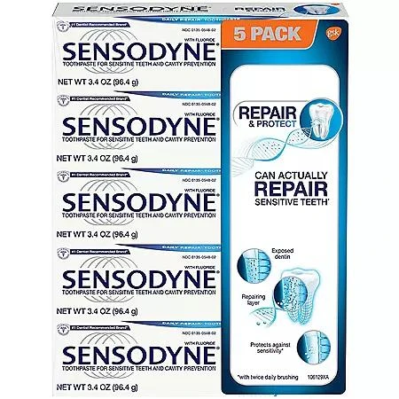 商品Sensodyne|Sensodyne Repair & Protect Toothpaste for Sensitive Teeth (3.4 oz., 5 pk.),价格¥161,第1张图片