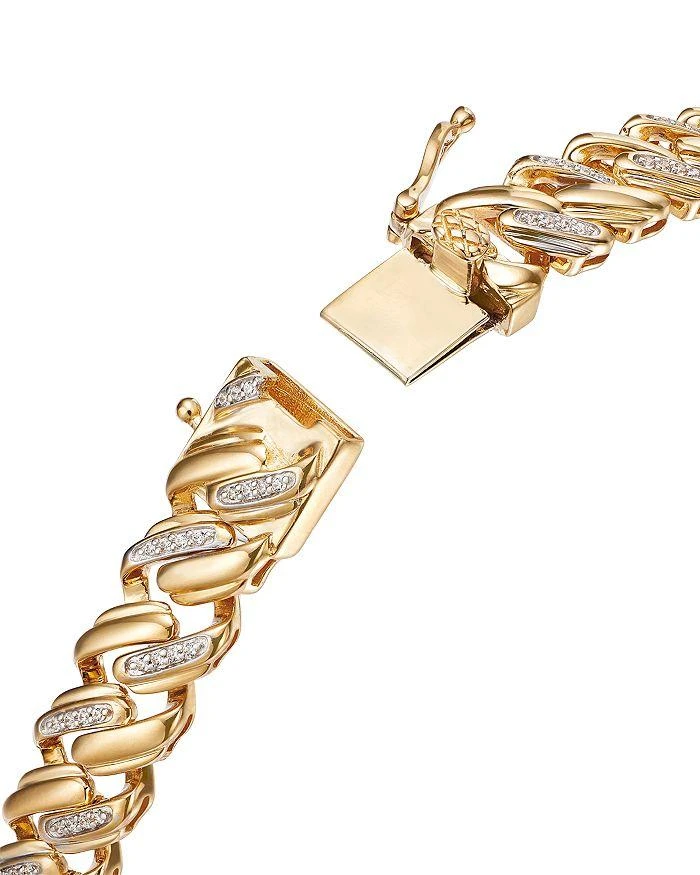 商品Bloomingdale's|Men's Diamond Fancy Curb Link Bracelet in 14K Yellow Gold, 0.50 ct. t.w.,价格¥31977,第3张图片详细描述