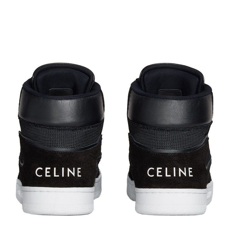 商品Celine|【预售3-7天】CELINE/赛琳 22年早春新款 CT-01系列 男士黑色牛皮革拼网格面料高帮运动鞋342813633C.38NO,价格¥5836,第7张图片详细描述