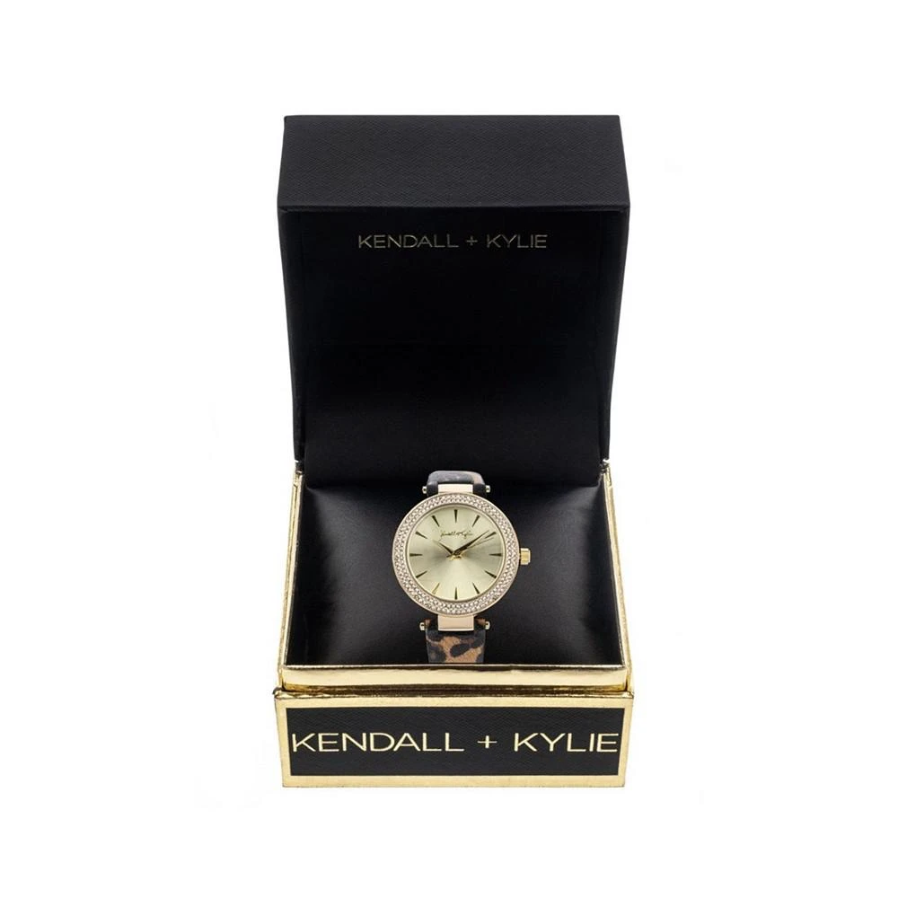 商品KENDALL & KYLIE|Women's Gold Tone with Leopard Printed Leather Stainless Steel Strap Analog Watch,价格¥113,第2张图片详细描述