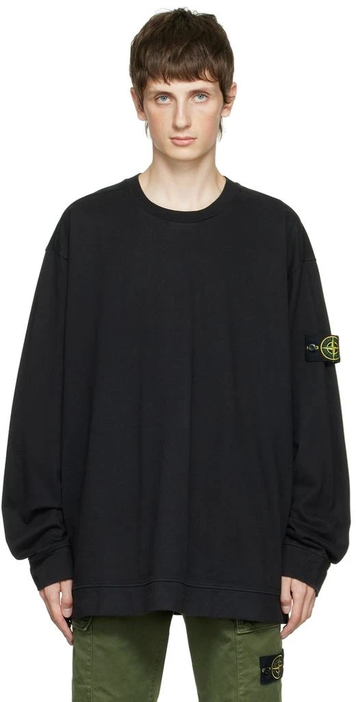 商品Stone Island|Black Patch Long Sleeve T-Shirt,价格¥2582,第1张图片