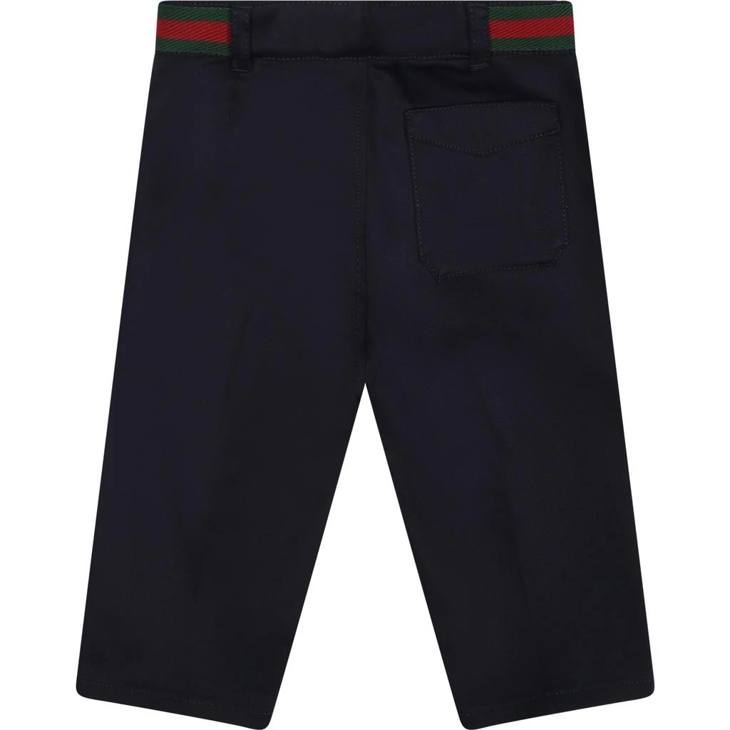 商品Gucci|Blue Trousers For Baby Boy With Web Detail,价格¥3832,第2张图片详细描述