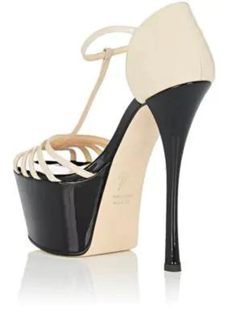 商品Giuseppe Zanotti|Patent Leather T-Strap Platform Sandals,价格¥2300,第3张图片详细描述