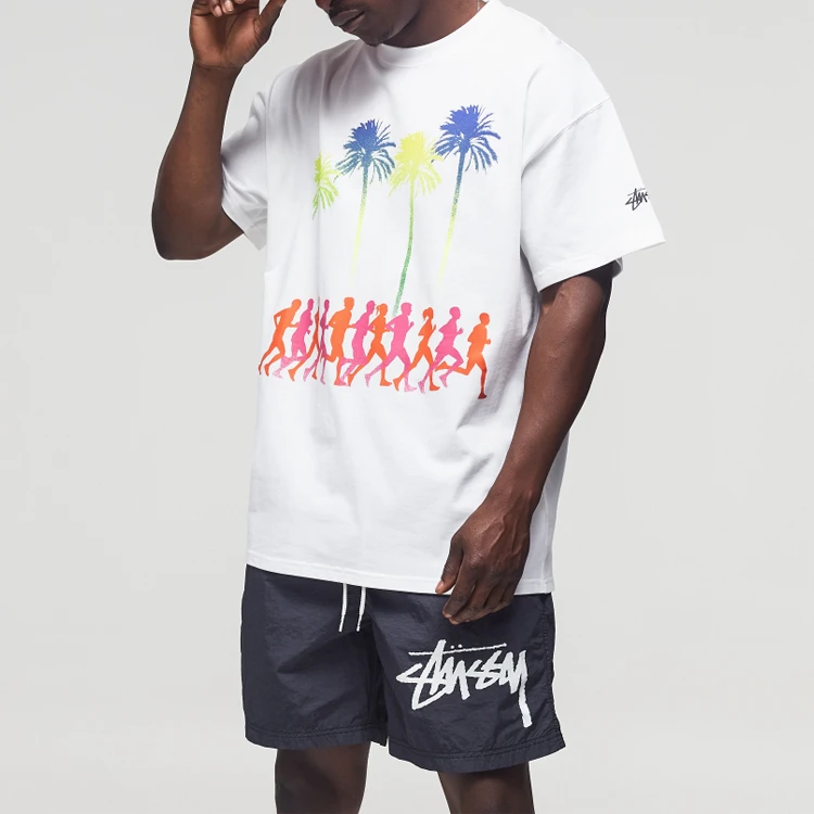 商品[国内直发] STUSSY|x Nike 联名款  x Nike 联名系列 运动印花短袖美式复古T恤 男女同款 白色,价格¥696,第5张图片详细描述