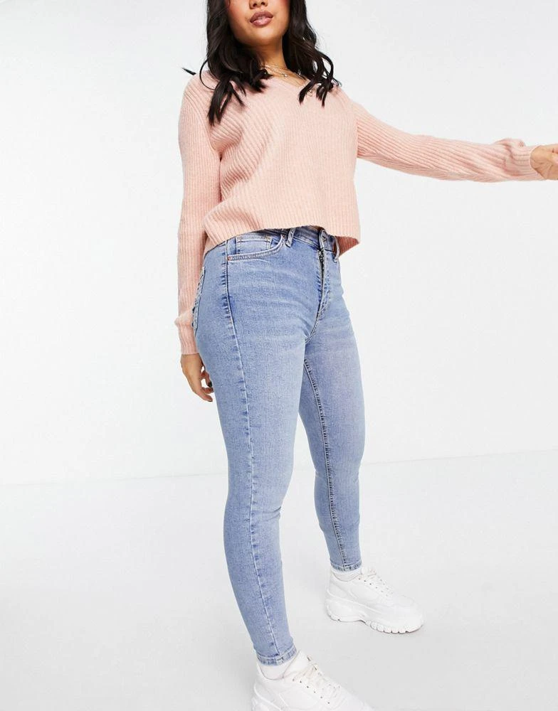 商品Topshop|Topshop Petite Jamie jeans in Bleach,价格¥230,第4张图片详细描述
