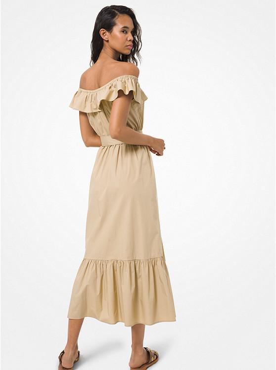 Stretch Cotton Poplin Off-The-Shoulder Dress商品第2张图片规格展示