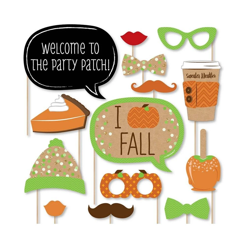 商品Big Dot of Happiness|Pumpkin Patch - Fall, Halloween or Thanksgiving Photo Booth Props Kit - 20 Count,价格¥134,第1张图片