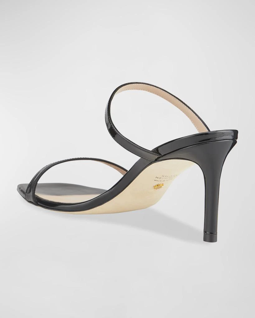 商品Stuart Weitzman|Aleena 75 Naked Square-Toe Patent Slide High-Heel Sandals,价格¥874,第3张图片详细描述