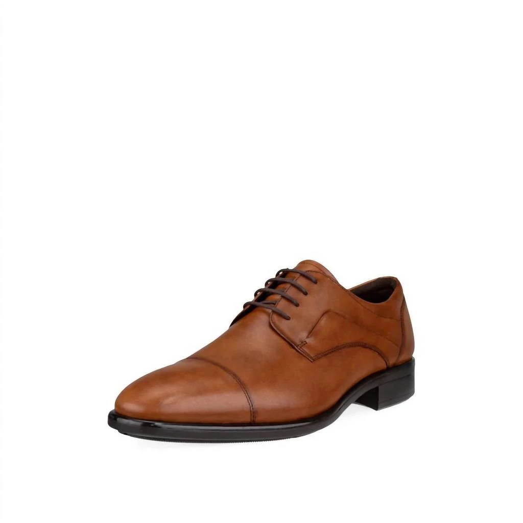 商品ECCO|Men's Citytray 2 Cap Toe Dress Shoe In Amber,价格¥999,第2张图片详细描述