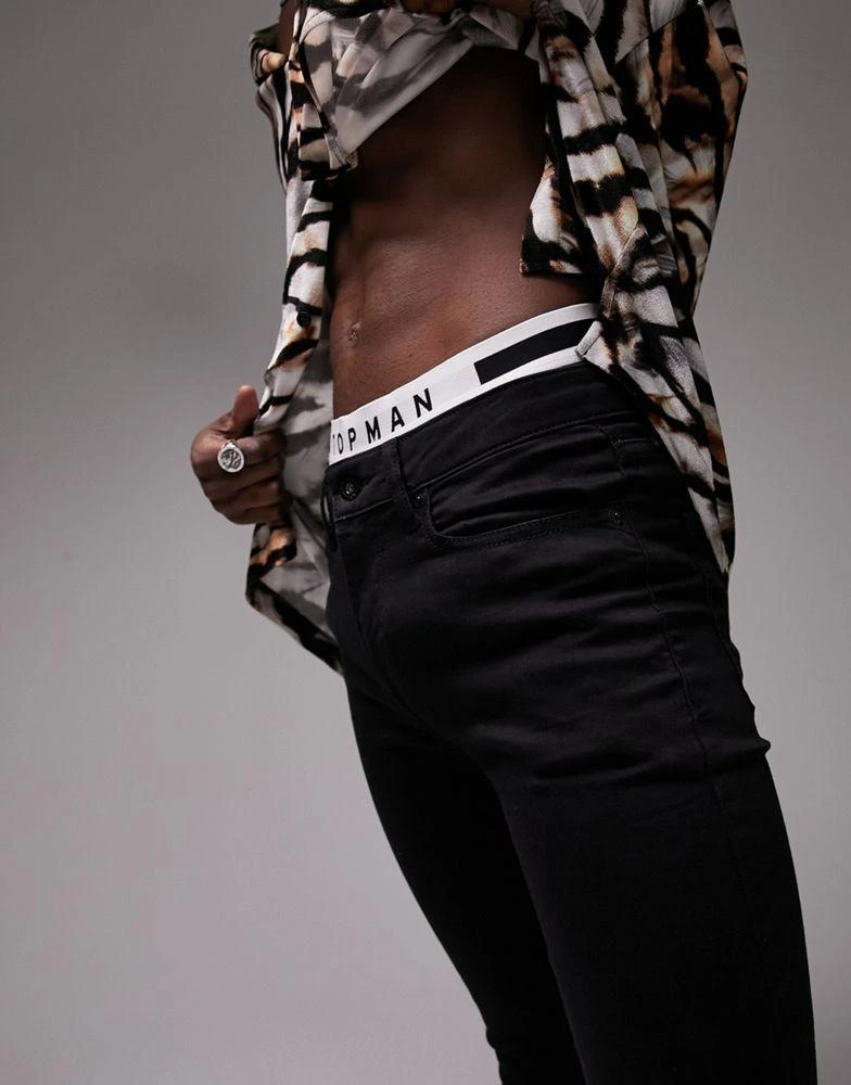 商品Topman|Topman spray on jeans in black,价格¥222,第2张图片详细描述