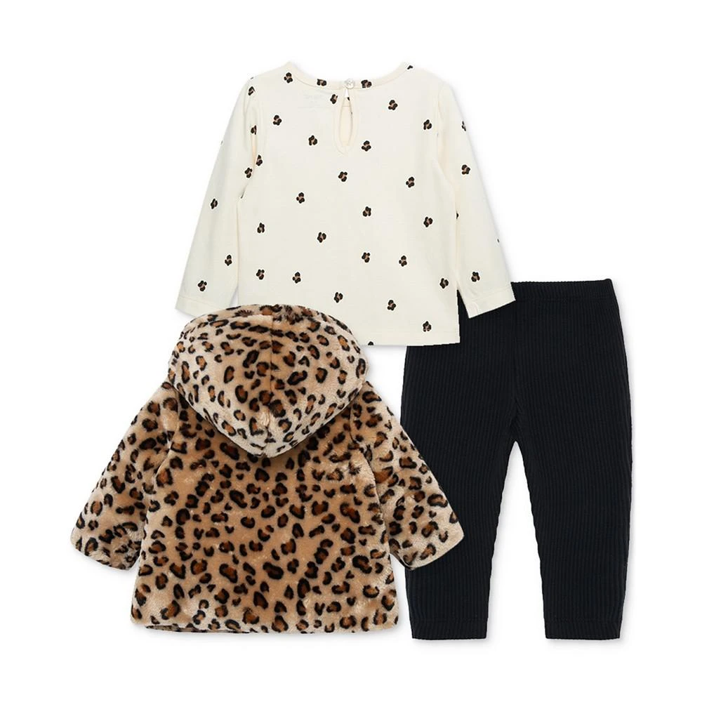 商品Little Me|Baby 3-Pc. Leopard-Print Faux-Fur Jacket, Printed Top & Leggings Set,价格¥304,第3张图片详细描述