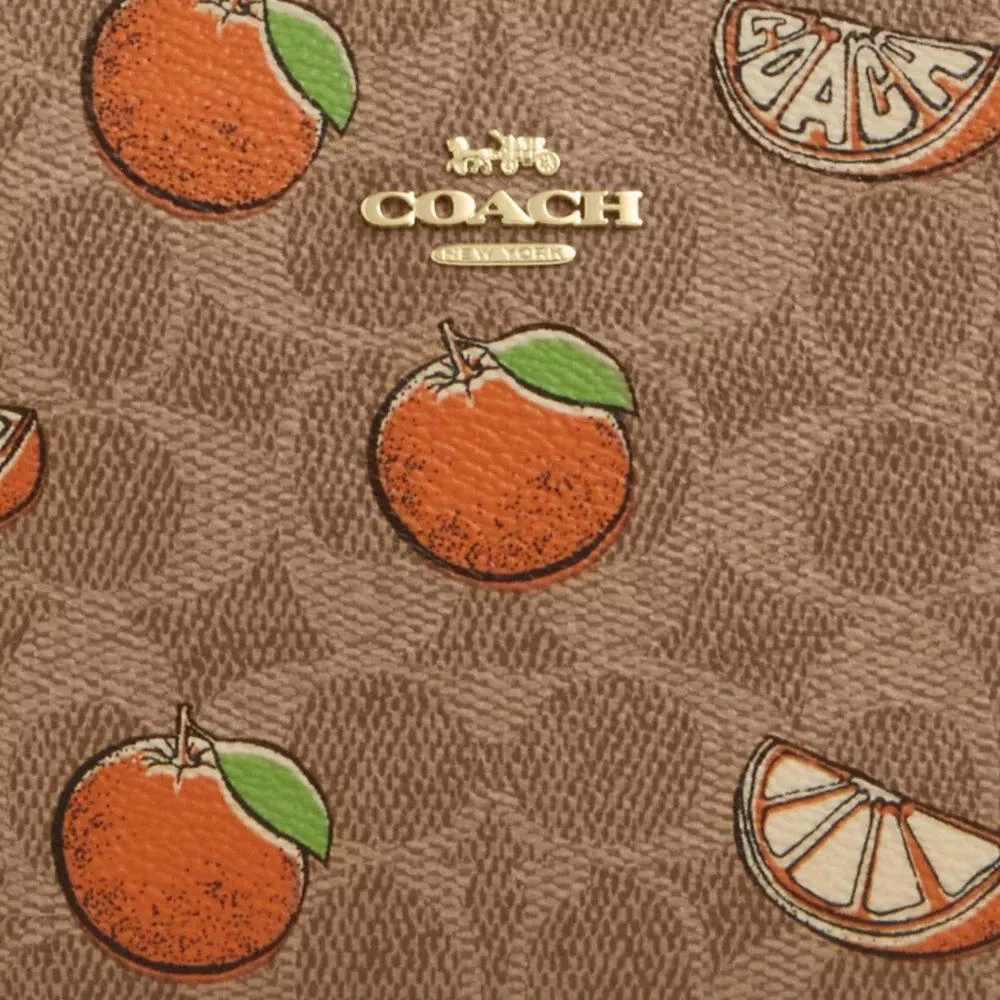 商品Coach|Nolita 19 In Signature Canvas With Orange Print,价格¥616,第5张图片详细描述