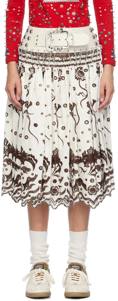 商品CHOPOVA LOWENA|White Alma Knee Carabiner Midi Skirt,价格¥10378,第1张图片