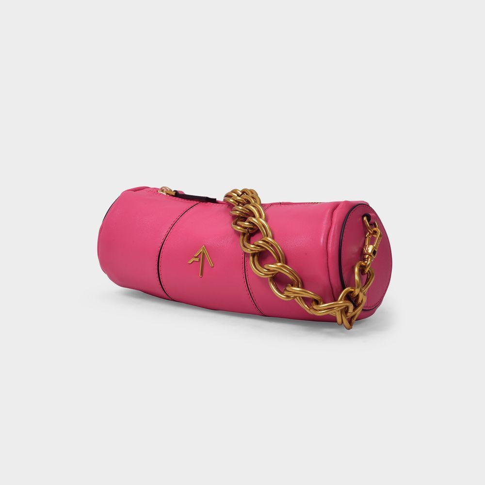 商品Manu Atelier|Mini Cylinder Bag in Pink Leather,价格¥2862,第4张图片详细描述