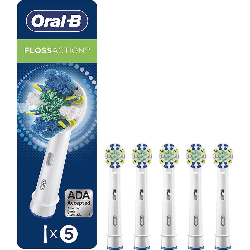 商品Oral-B|Oral-B FlossAction Electric Toothbrush Replacement Brush Heads Refills, 5 Count,价格¥227,第1张图片