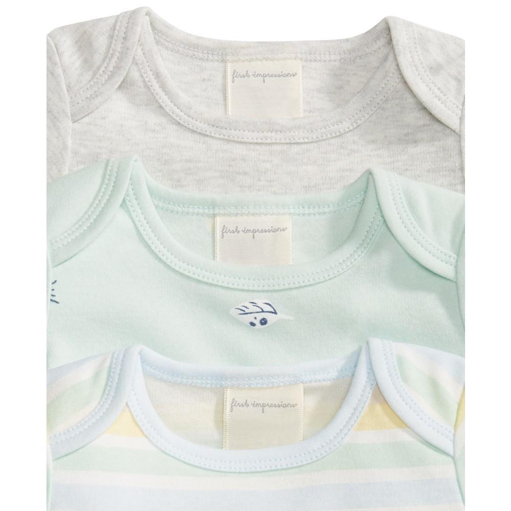 商品First Impressions|Baby Boys 3-Pk. Layette Bodysuits, Created for Macy's,价格¥72,第4张图片详细描述