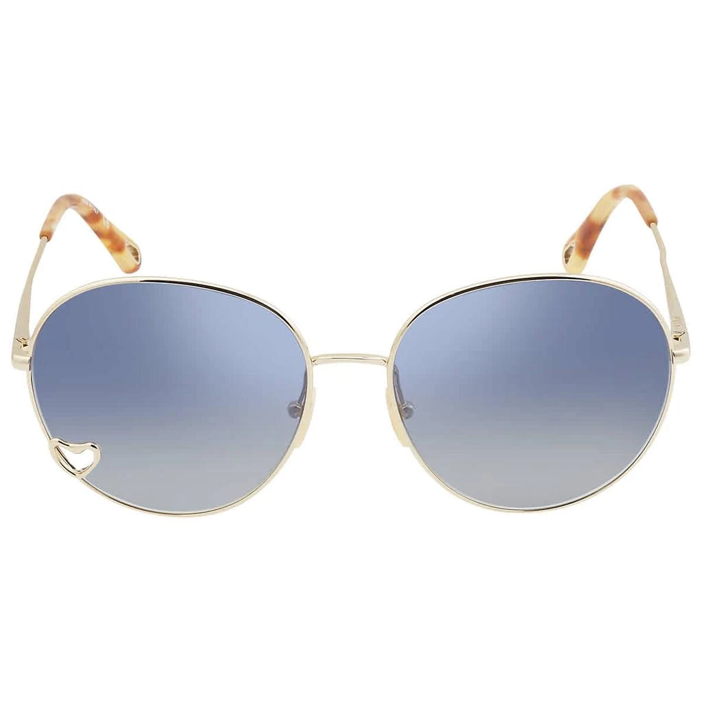 商品Chloé|Blue Round Ladies Sunglasses CH0027S 002 61,价格¥1267,第2张图片详细描述