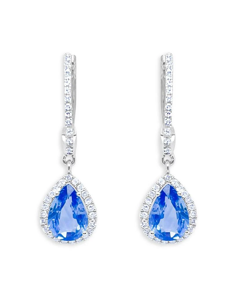 商品Meira T|14K White Gold Blue Sapphire & Diamond Huggie Hoop Earrings,价格¥9407,第1张图片