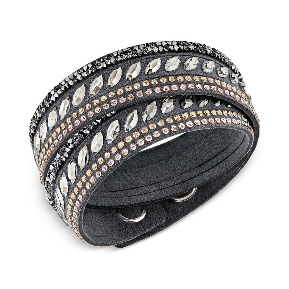 商品Swarovski|Stainless Steel Slake Pulse Crystal Wrap Bracelet,价格¥519,第1张图片