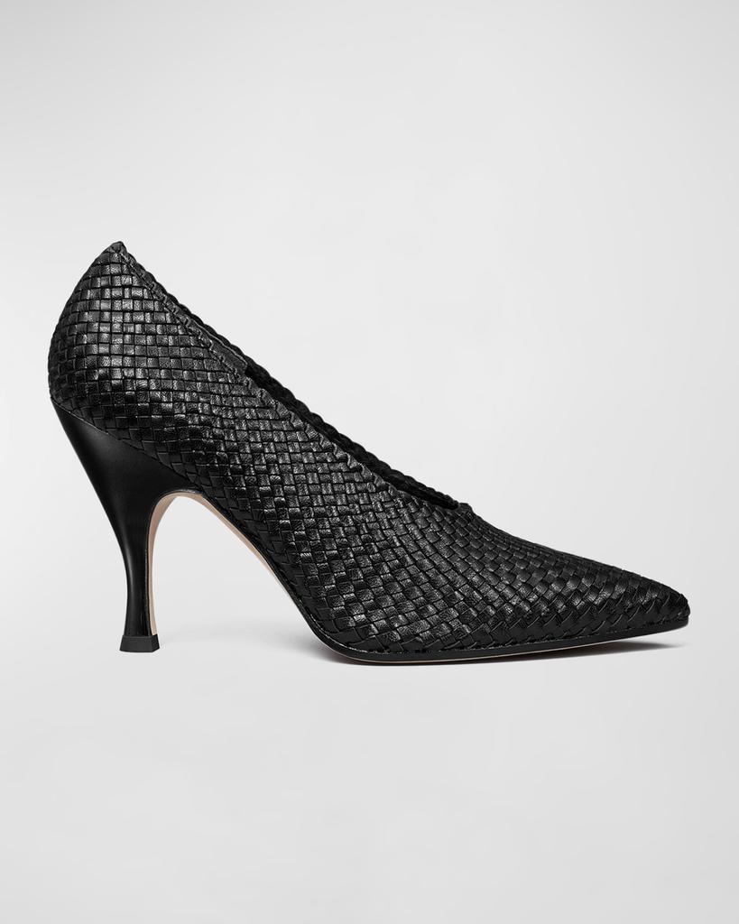 商品Tory Burch|Woven Leather High-Cut Pumps,价格¥3513,第1张图片