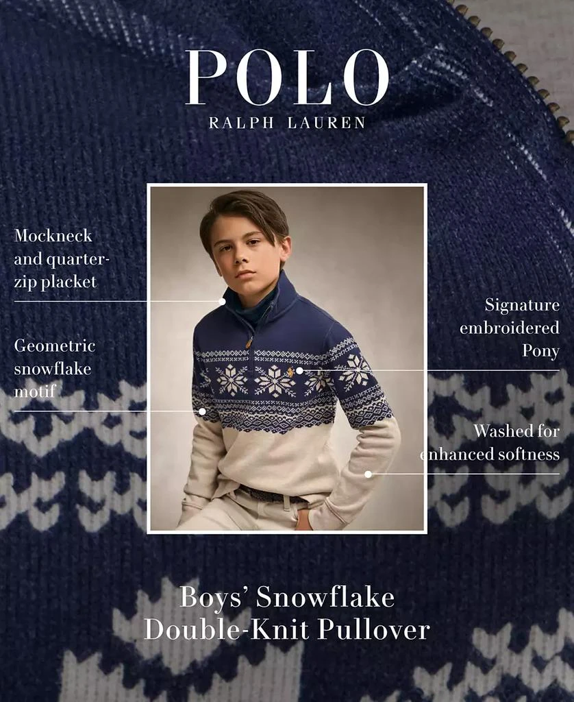 商品Ralph Lauren|Big Boys Snowflake Double-Knit Pullover Sweatshirt,价格¥425,第3张图片详细描述