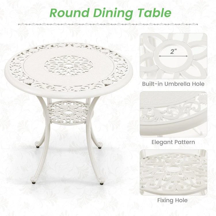 商品Hivvago|31.5 Inch Round Patio Dining Table for 4 Cast Aluminum with 2-Inch Umbrella Hole,价格¥2433,第4张图片详细描述