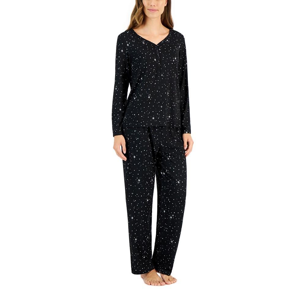 商品Charter Club|Women's Long Sleeve Soft Knit Pajama Set, Created for Macy's,价格¥178,第3张图片详细描述