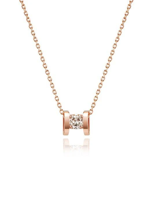 商品hyeres-lor|Happiness 14K H 0.1ct Diamond Necklace,价格¥2453,第1张图片