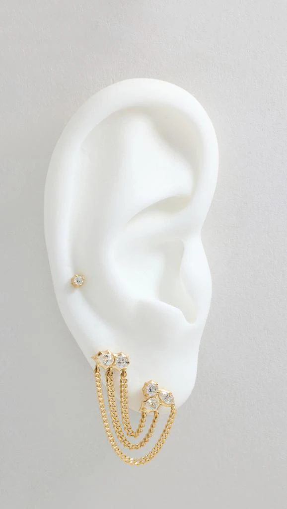 商品Jade Trau|Jade Trau 18k Posey Duo Chain Single Earrings,价格¥20016,第5张图片详细描述