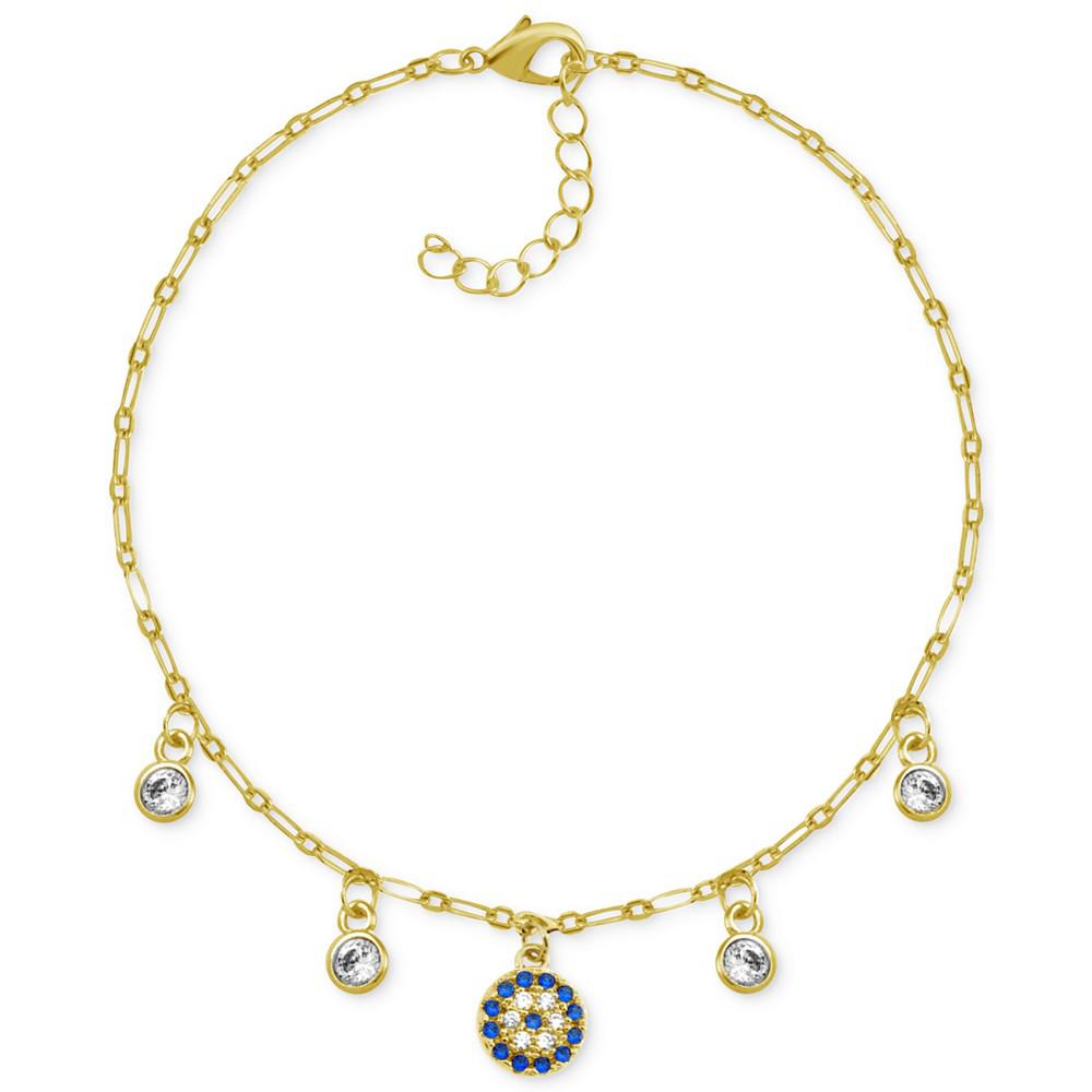 Blue Crystal Station Anklet in Gold-Plate商品第1张图片规格展示