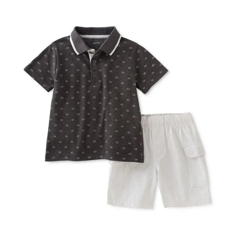 商品Calvin Klein|2-Pc. Polo Shirt & Cargo Shorts Set, Baby Boys (0-24 Months),价格¥74,第2张图片详细描述