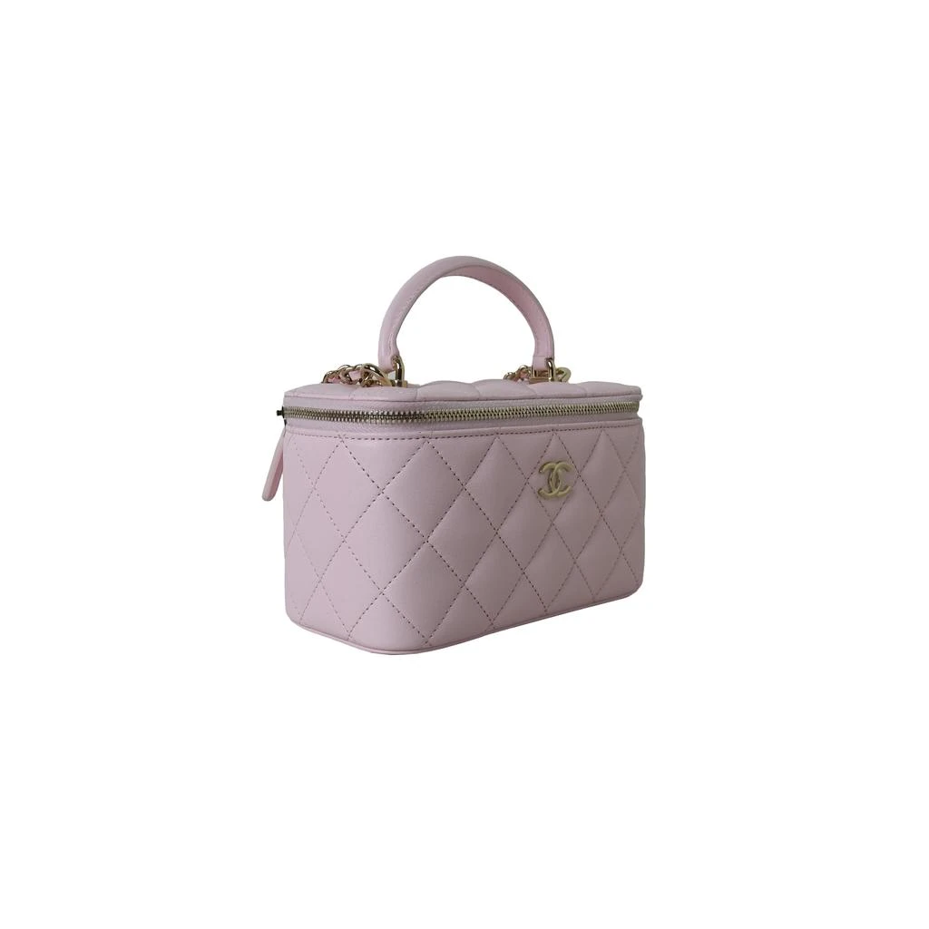 商品Chanel|Chanel Quilted Small Top Handle Vanity Case With Chain Pink Gold,价格¥32795,第2张图片详细描述