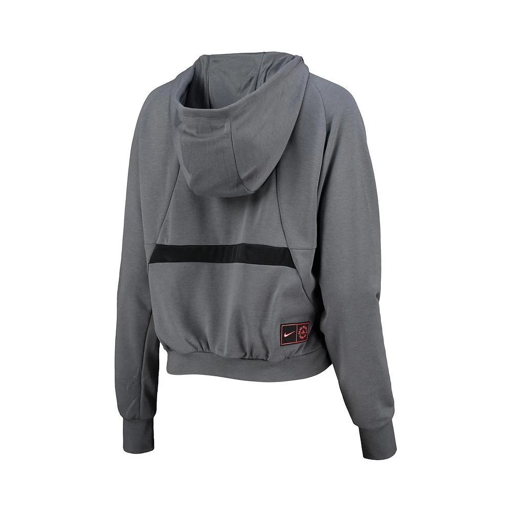 商品NIKE|Women's Gray Paris Saint-Germain Travel Midlayer Raglan Fleece Quarter-Zip Performance Hoodie,价格¥778,第4张图片详细描述