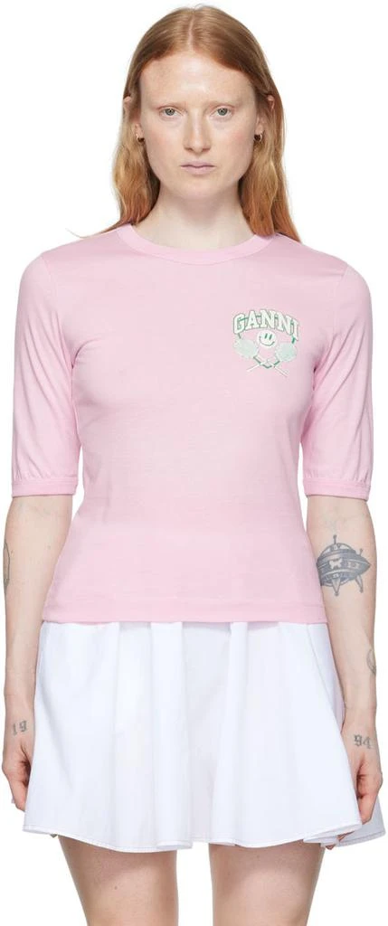 商品Ganni|SSENSE Exclusive Pink T-Shirt,价格¥201,第1张图片