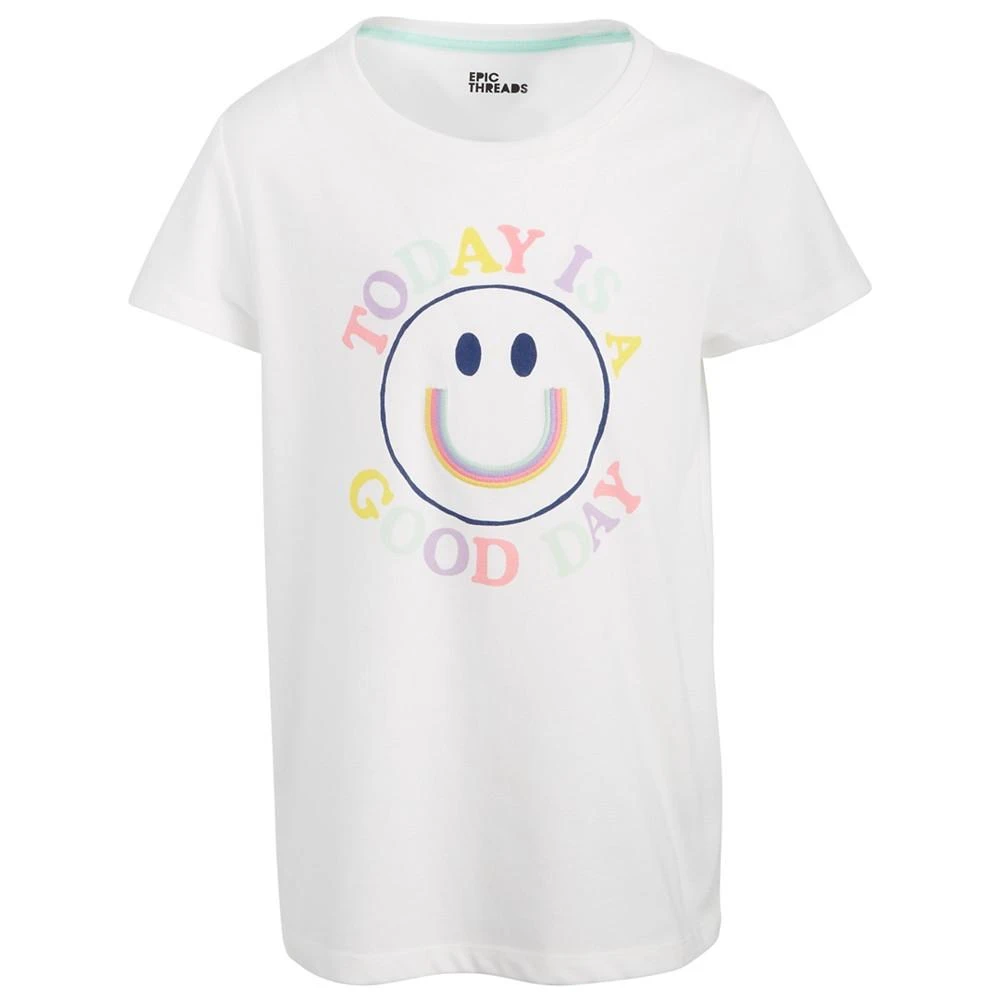 商品Epic Threads|Big Girls Smiley T-Shirt, Created for Macy's,价格¥42,第5张图片详细描述