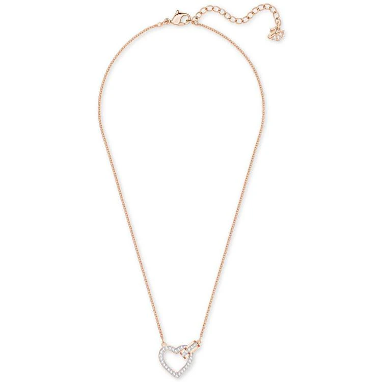 商品Swarovski|Rose Gold-Tone Crystal Interlocking Heart & Circle 16-1/2" Pendant Necklace,价格¥881,第2张图片详细描述