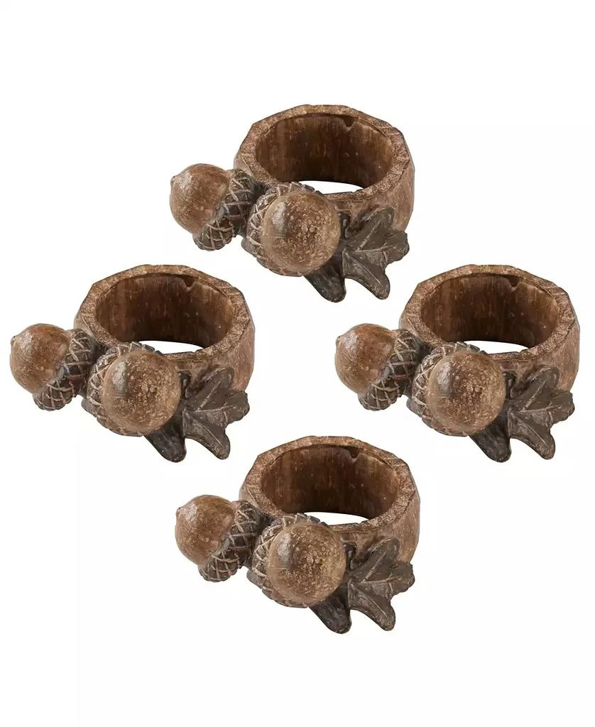 商品Saro Lifestyle|Rustic Napkin Ring with Acorn Design, Set of 4,价格¥162,第5张图片详细描述