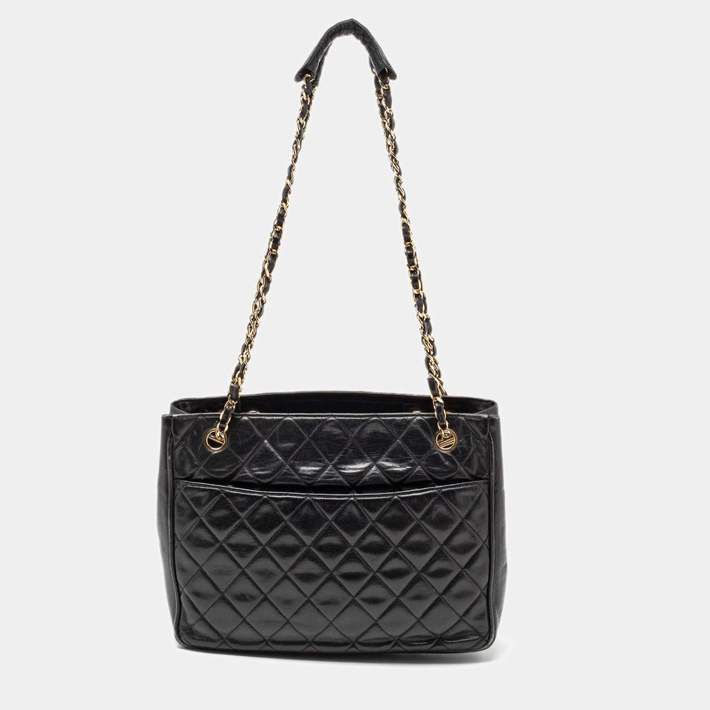 Chanel Black Quilted Leather Vintage Tote商品第4张图片规格展示