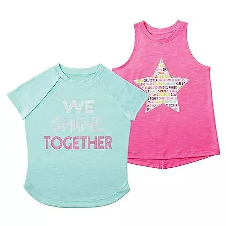 商品Member's Mark|Member's Mark Girls' 2 Pack Active Tee,价格¥24,第1张图片